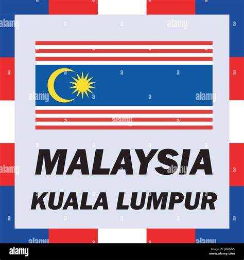 Official Ensigns Flag And Coat Of Arm Of Malaysia Kuala Lumpur Stock