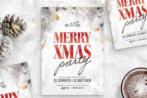 Christmas Party Flyer Template | Flyer Templates ~ Creative Market