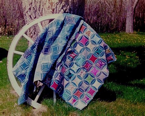 Vintage Quilt Denim Cathedral Window