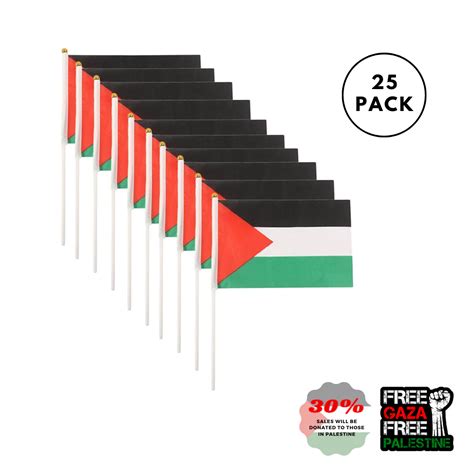 25pcs Small Palestine Handheld Flag Free Gaza Sydney