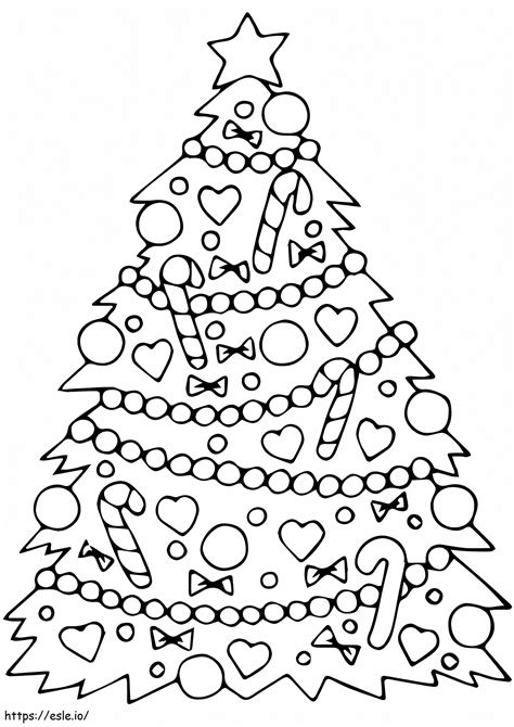 Decorated Christmas Tree Coloring Page