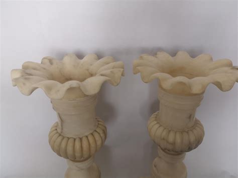 Pair of 19th Century French Alabaster Vases For Sale at 1stDibs