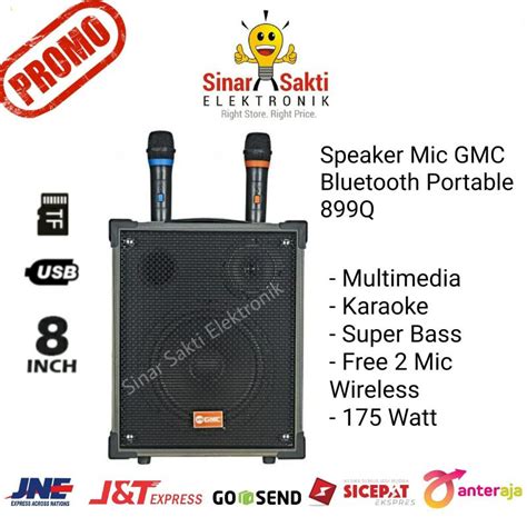 Jual Speaker GMC Bluetooth Portable 899Q 899 Q Multimedia Karaoke 2 Mic