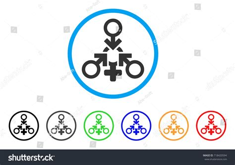 Triple Penetration Sex Rounded Icon Style Vector De Stock Libre De