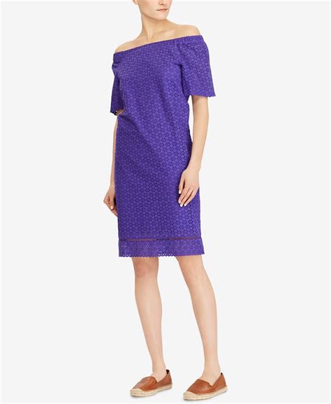 Lauren Ralph Lauren Eyelet Off The Shoulder Dress Macys