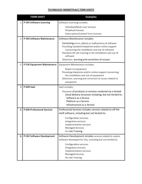 47 Simple Term Sheet Templates Word Templatelab