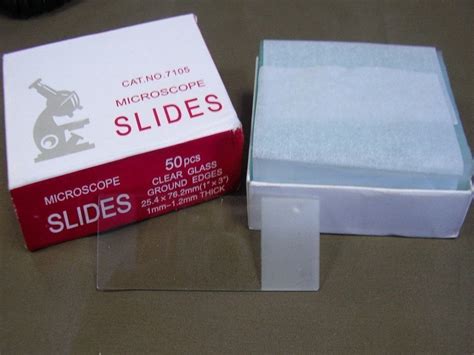 Microscope Glass Slides Pack Of 50 Slides 75 X 25 X 1 4 Mm Amazon