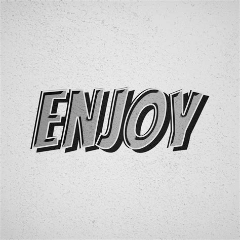 enjoy word retro cartoon typography  photo rawpixel