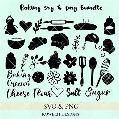 Baking Svg Bundle Baking Tools Svg Kitchen Svg Bundle Etsy