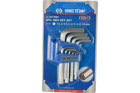 Набор Г-образных шестигранников 1.5-10мм, 9шт KING TONY 20219MR ...