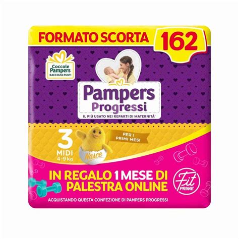 Pampers Progressi Fit Prime Midi Formato Scorta Pannolini