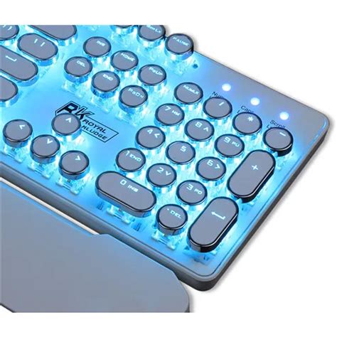 Gaming Backlit Mechanical Retro Punk Style Circle Round Key Cap Keyboard Letter Alphabet Glowing ...