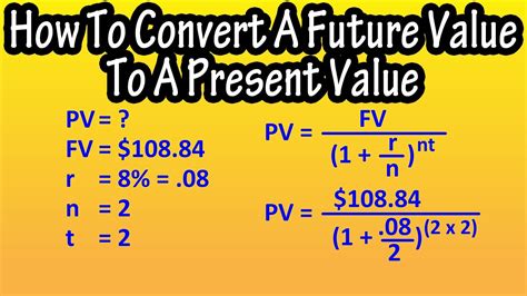 How To Convert Future Value Of Money To Present Value Explained Formula To Convert Fv To Pv