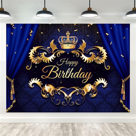 xft royal prince birthday party photoshoot backdrop blue gold