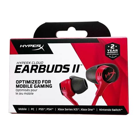 HyperX Cloud Earbuds II Wired 3.5mm Low-profile 90° Plug Gaming ...