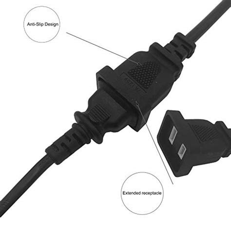 Ft Power Extension Cord Pack Bolaazul Prong Short Black Power