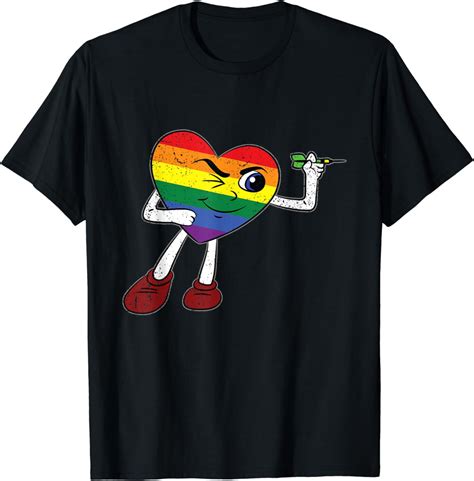 LGBT Q Sport Gay Pride Flag Rainbow Heart Dart Men Women T Shirt Walmart