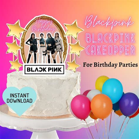 Blackpink Cake Topper Blackpink Caketopper Birthday Etsy Uk