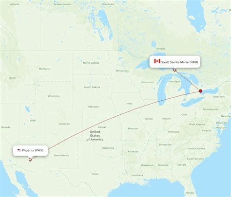 Flights From Phoenix To Sault Ste Marie PHX To YAM Flight Routes