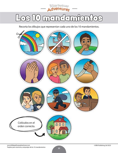 Los 10 Mandamientos Tarjetas Para Memoria Y Emparejar Pdf Sunday School Lessons Printable