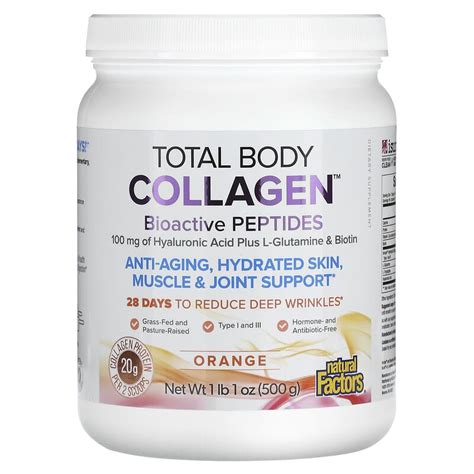 Natural Factors Total Body Collagen Bioactive Peptides Orange 100 Mg 1 Lb 1 Oz 500 G Xaxi