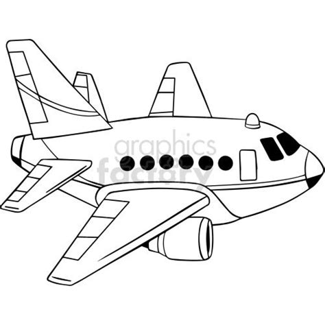 black and white cartoon airplane clipart in 2022 | Black and white ...