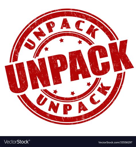 Unpack Sign Or Stamp Royalty Free Vector Image