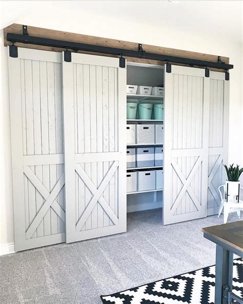 Diy Bypass Closet Barn Doors Wooden Craft