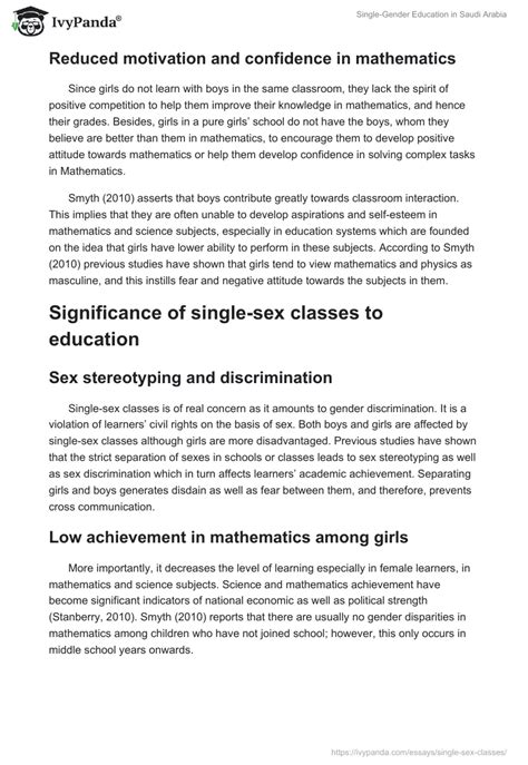 Single Gender Education In Saudi Arabia 2026 Words Essay Example