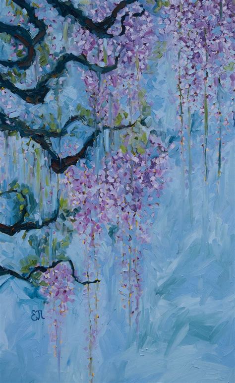 Wisteria painting wisteria vine painting wisteria print | Etsy