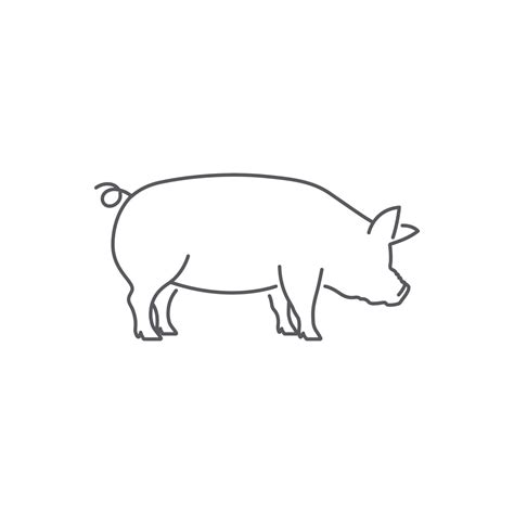 vector de icono de pictograma de cerdo ilustración lineal vectorial de