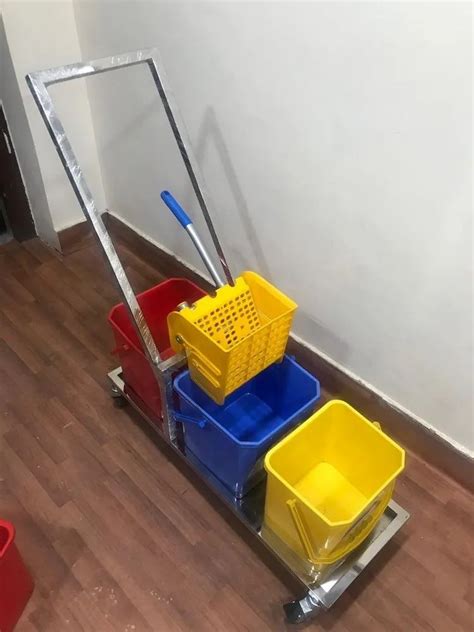 Stainless Steel And Plastic Soclean Wringer Mopping Trolleys Buckets