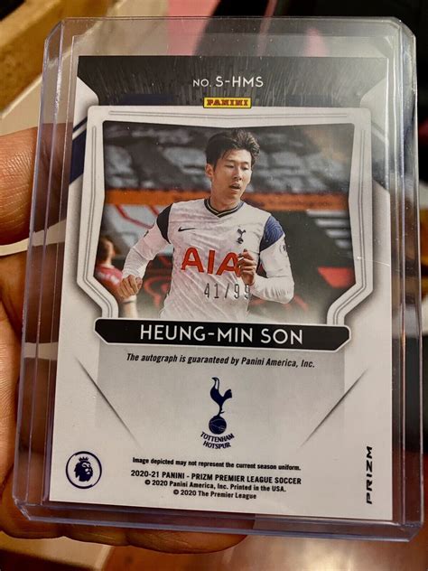 HEUNG MIN SON 2020 21 Panini Prizm EPL Auto 41 99 Purple AUTOGRAPH