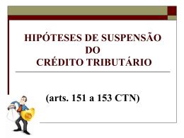 hipóteses de suspensão do crédito tributário