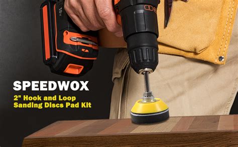 SPEEDWOX 5 Packs 2 Inch Hook And Loop Sanding Discs Pad Kit With 1 4