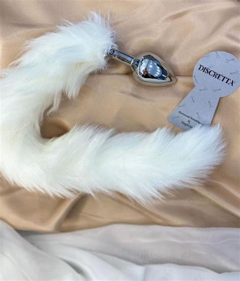 Plug anal de aço P Cauda rabo Branco Meame Plug Sexual Magazine Luiza