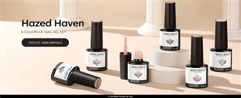 Modelones Gel Nail Polish Set 6 Colors Nude Neutral Gel Polish Skin Tone Cashmere Pink Glitter