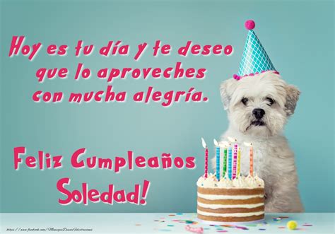 Perrito con tarta Feliz Cumpleaños Soledad Tartas Felicitaciones