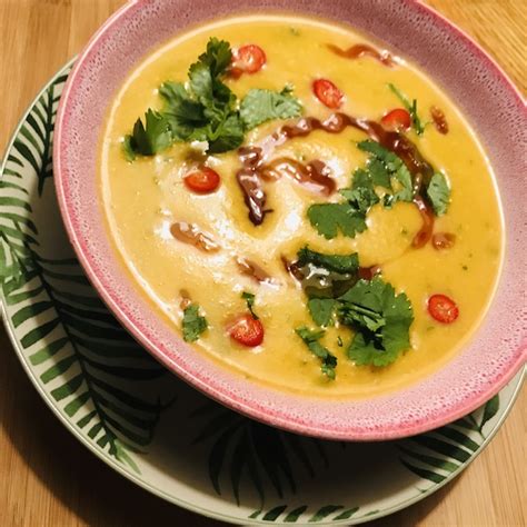 Thaise Pompoen Curry Kokos Soep Ontroerend Lekker