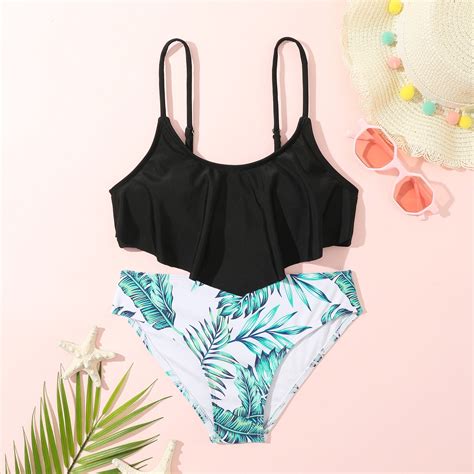 RUIKAR Oddler Baby Girl S 3 Piece Swimsuits Pink Prints Bikini Bathing Suit Briefs Girls Bikini