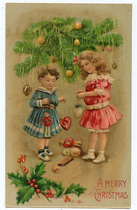 Lot Antique Vintage Postcard Christmas