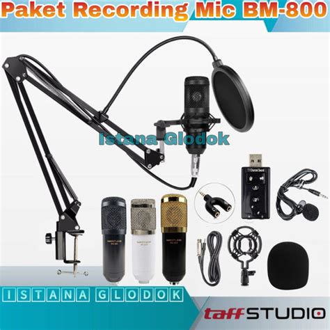 Jual Paket Komplit Mic Condenser BM800 Stand Arm Pop Filter Terbaik