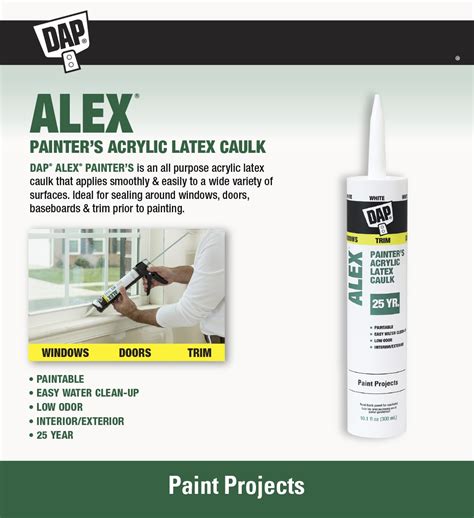 DAP Alex 10 1 Oz White Painter S Acrylic Latex Caulk 1 296 Units