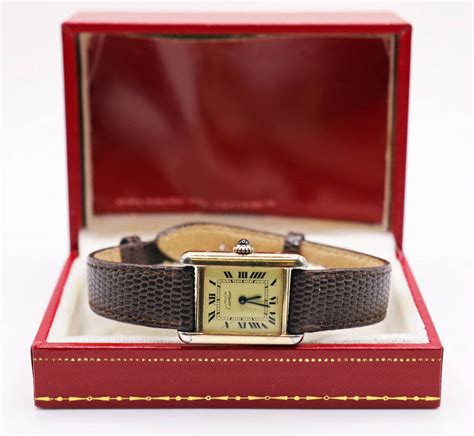 Vintage Ladies Cartier Tank Watch W/ Box Auction