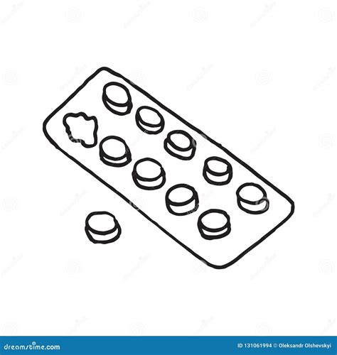 Pack Pills Vector Sketch Icon Stock Vector Illustration Of Capsule