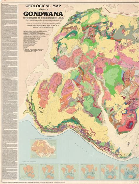 Geological Map Of Sectors Of Gondwana Reconstructed To Their