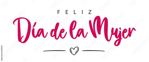 Vector de Stock Happy Women s Day lettering in Spanish Feliz Día de la