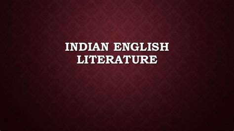 Indian english literature