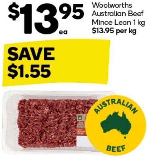 Woolworths Australian Beef Mince Lean 1 Kg Offer At Woolworths