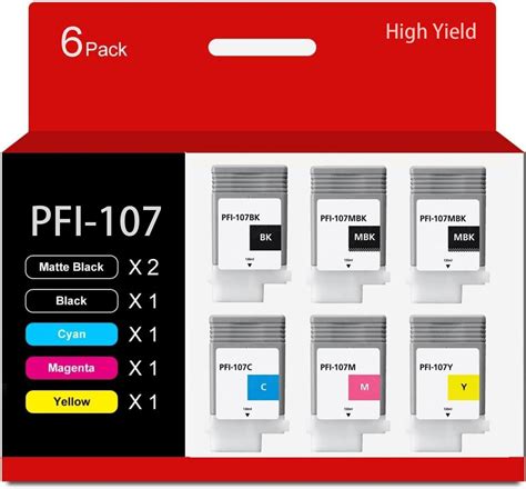 Amazon.com: Canon Brand Name PFI-107BK Black Ink 130ml iPF680 685 780 ...